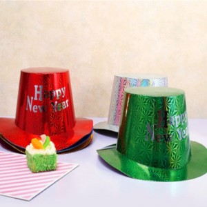 Hot sales Party Decoration Plastic Glitter Paper Top Hat all'ingrosso